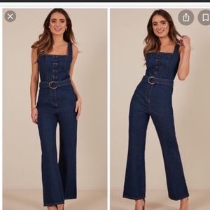 Honey punch denim jumpsuit